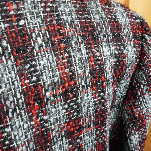 Lane Bryant Red White and‎ Sparkly Black Tweed Jacket Size 16 - Picture 6 of 8
